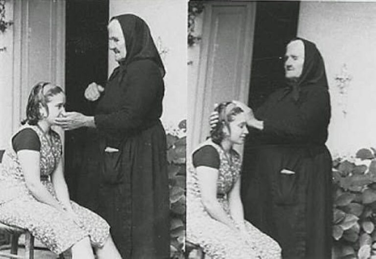 En la foto, ritual para la cura del Mal de Ojos