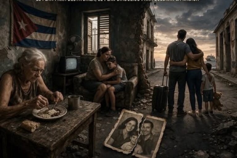 En la foto, una imagen relativa a la ruptura de la familia cubana