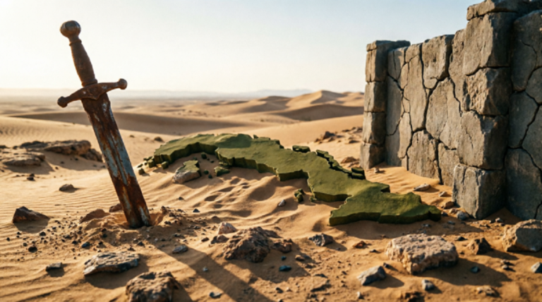 En la foto, el mapa de Cuba entre la espada y la pared