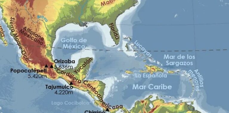 En la foto, un mapa del Caribe donde falta Cuba