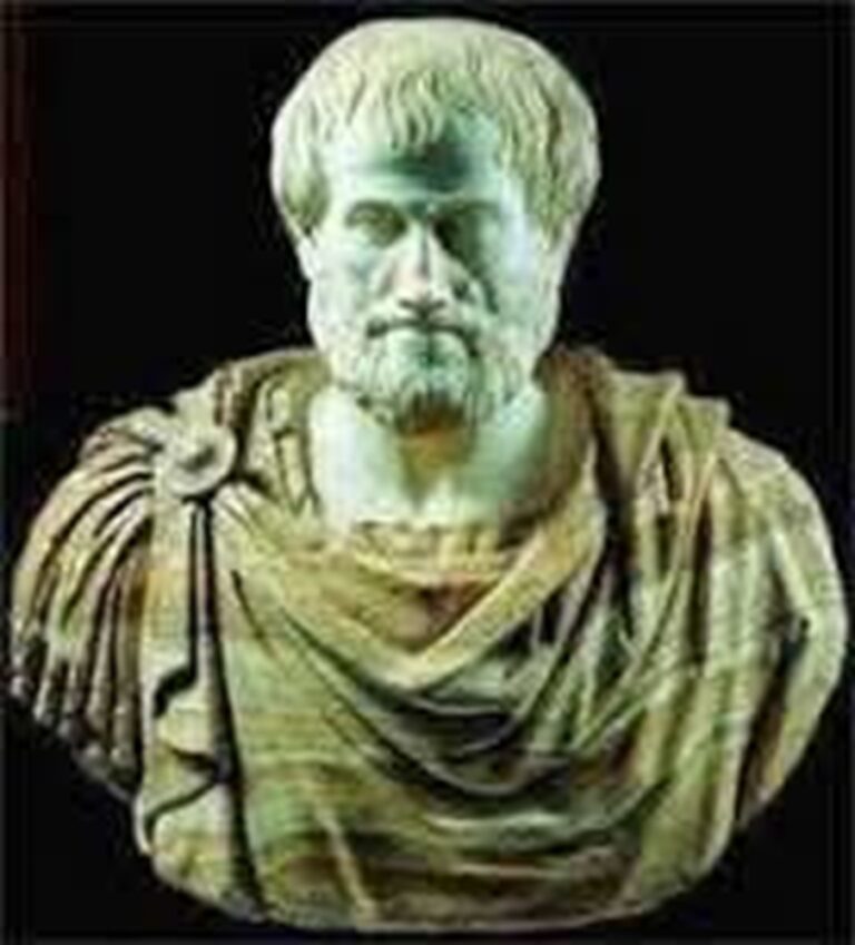 En la foto, un busto de Aristóteles