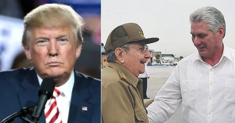 En la foto, Trump, Raúl Castro y Díaz-Canel