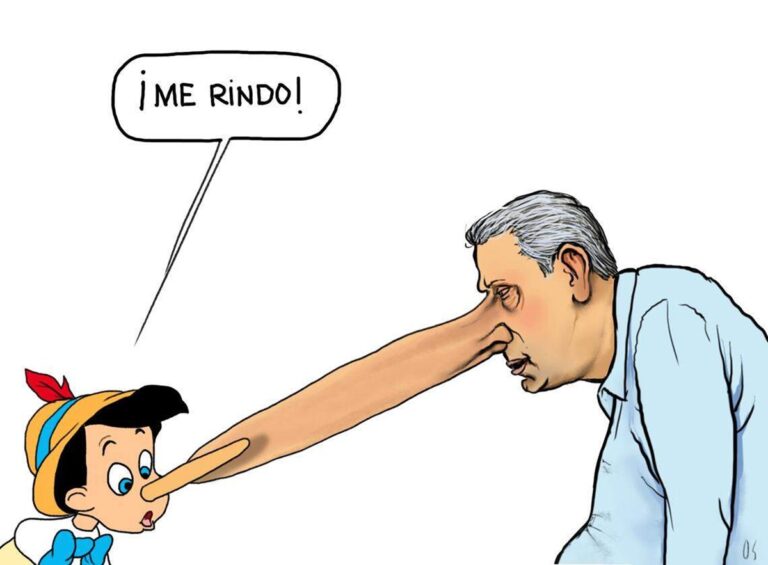 En la foto, una caricatura relativa al tema