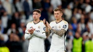 En la foto, Fede Valverde y Toni Kroos