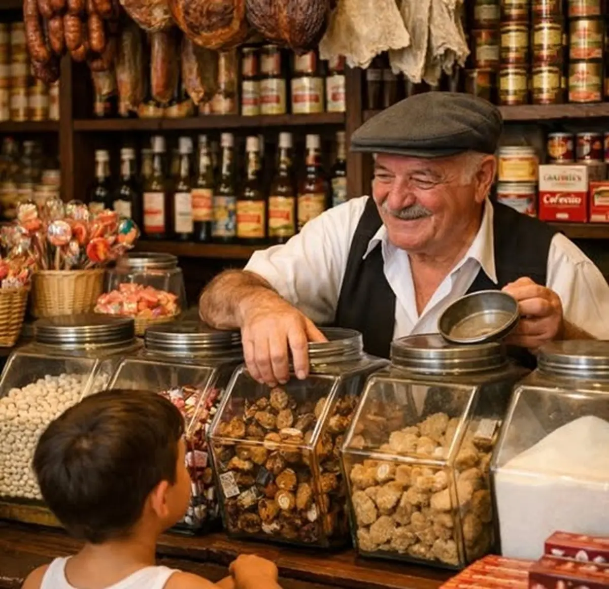 Educación Cívica: lo que la revolución le robó a los cubanos 1 En la foto, una imagen de IA, de una bodega donde se fíaba