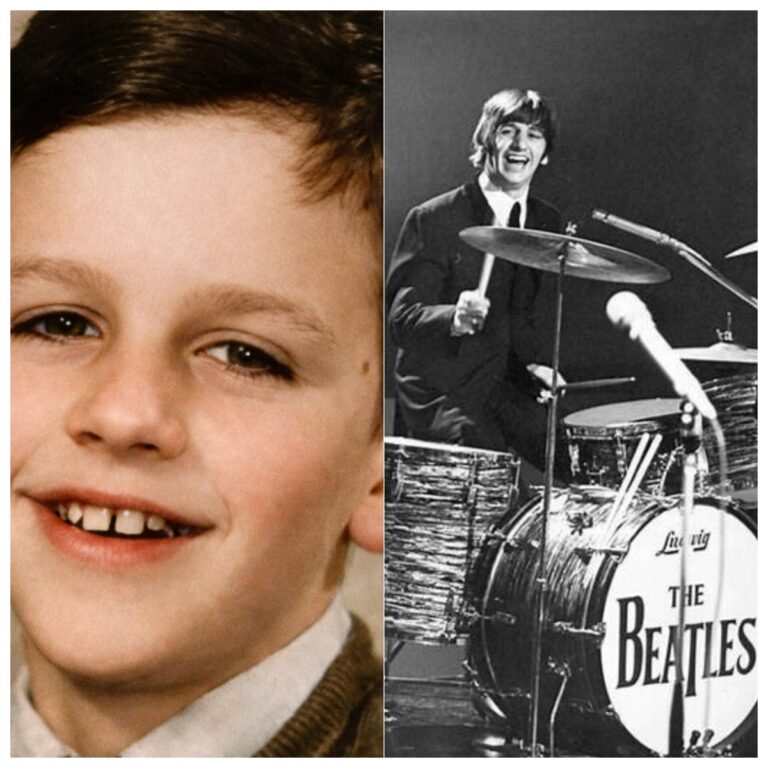 En la foto, dos momentos en la vida de Ringo Star