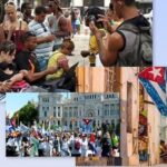 En la foto, imágenes de cubanos