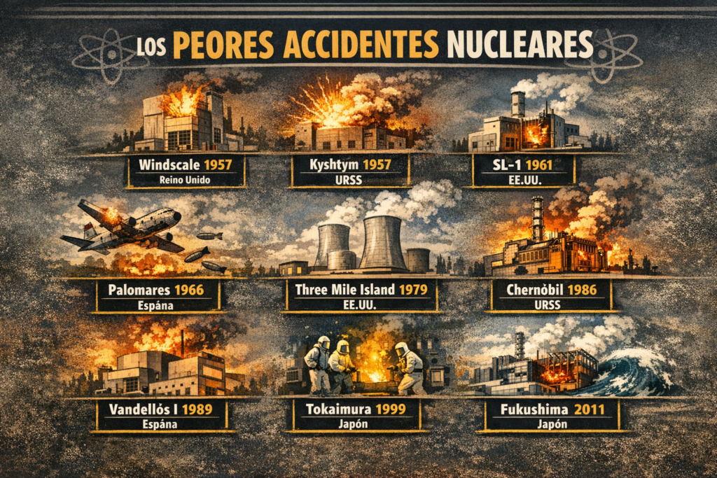 Los 9 accidentes nucleares más graves de la historia: qué pasó realmente en cada caso
