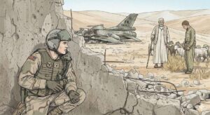 En la foto, un dibujo relativo a la búsquda del piloto