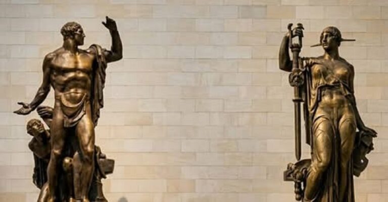 En la foto, las estatuas que flanquean la escalinata del Capitolio Nacional