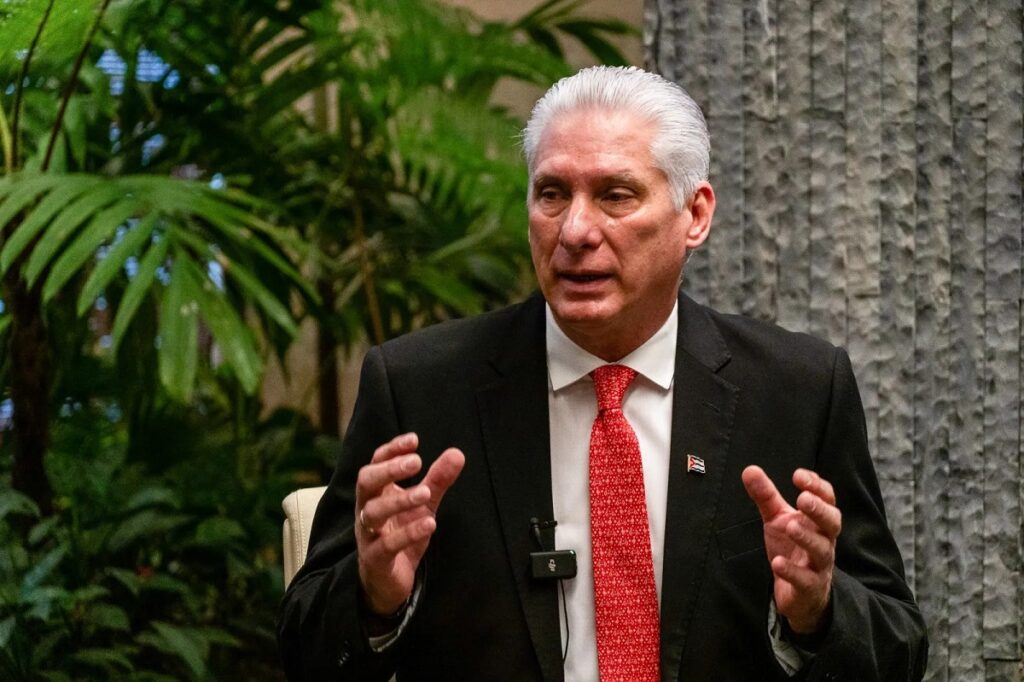 En la foto, Miguel Díaz-Canel durante la entrevista a Newsweek