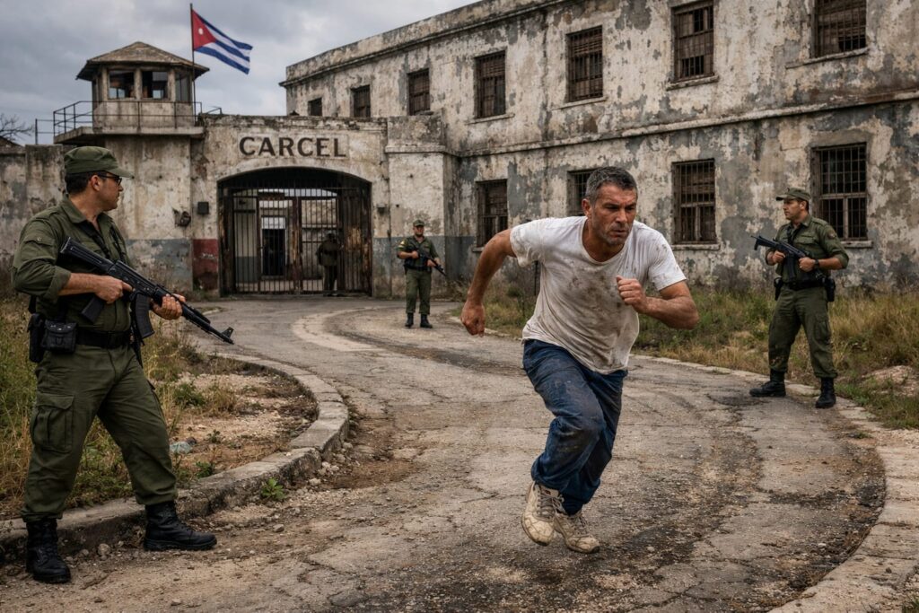 En la foto, una imagen de Ai de un preso saliendo de una cárcel de Cuba