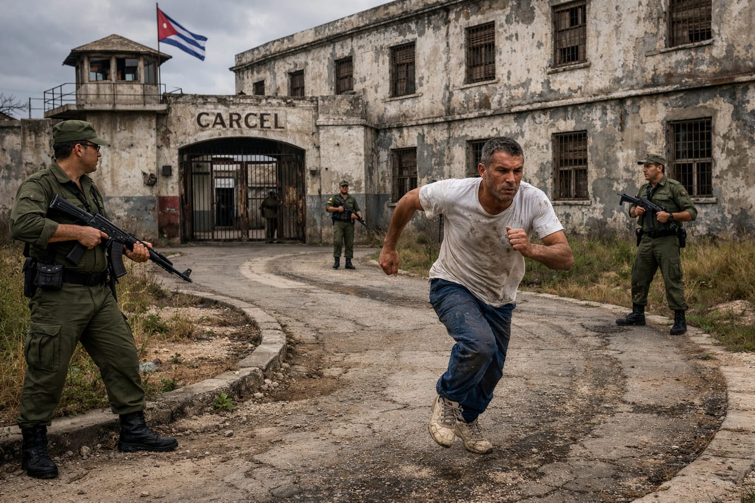 En la foto, una imagen de Ai de un preso saliendo de una cárcel de Cuba