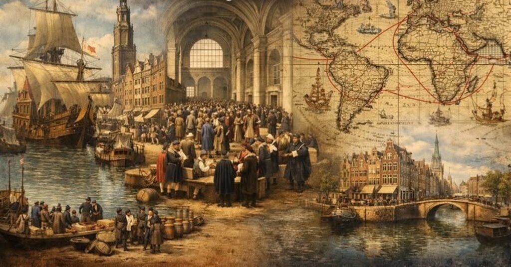 En la foto, una imagen de AI sobre la Holanda de la época