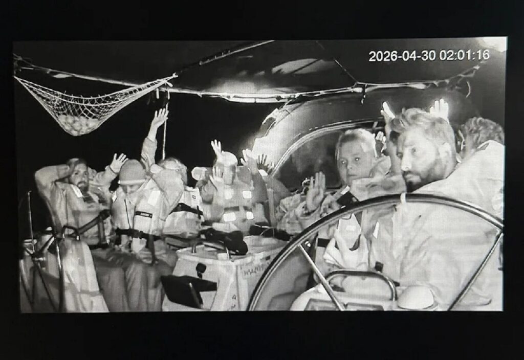 En la foto, integrantes de la Flotilla Global Sumud