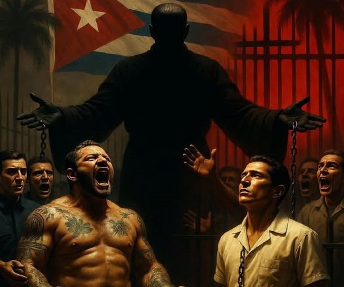 En la foto, una imagen de IA, con los dos tipos de presos en Cuba