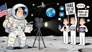 En la foto, una imagen de IA relativa a la falsa idea de la filmación de Kubrick