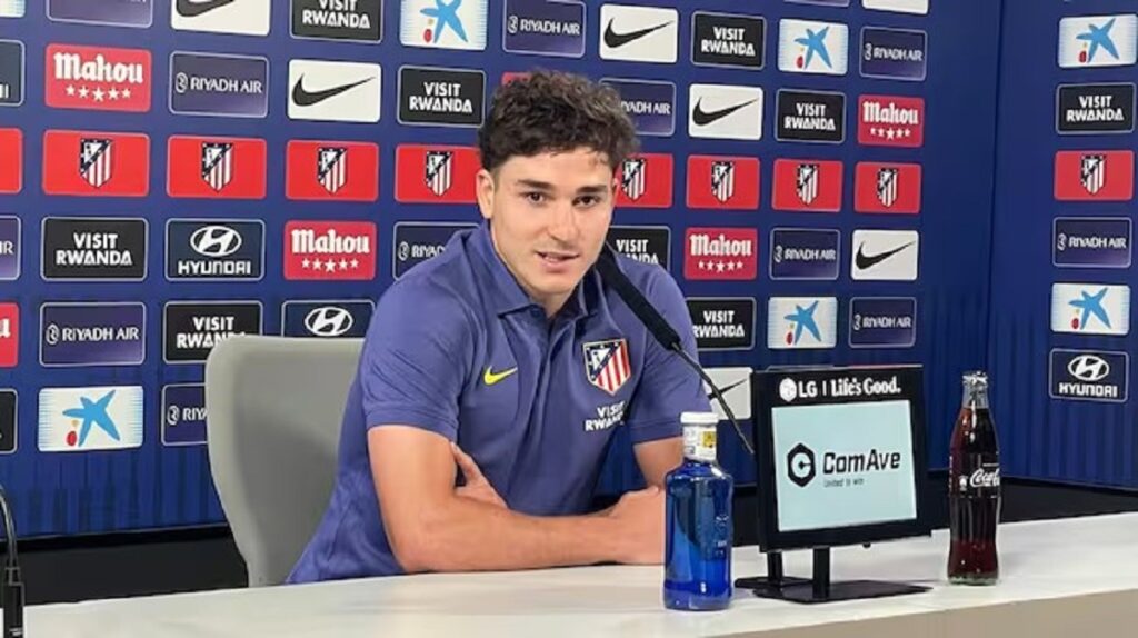 En la foto, Julián Álvarez en el Media Day del Atlético de Madrid