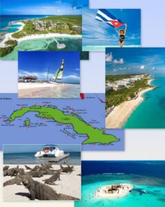 En la foto, un collage con imagenes de los cayos de Cuba