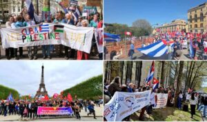 En la foto, movimientos a favor de Cuba en Europa