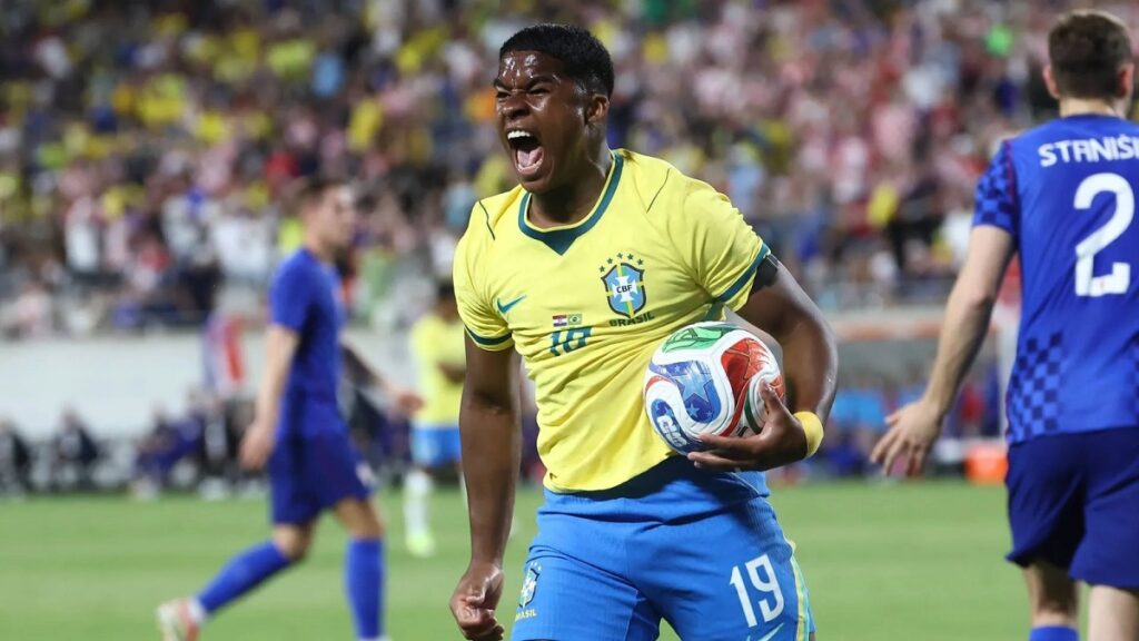 En la foto, Endrick durante el partido ante Croacia