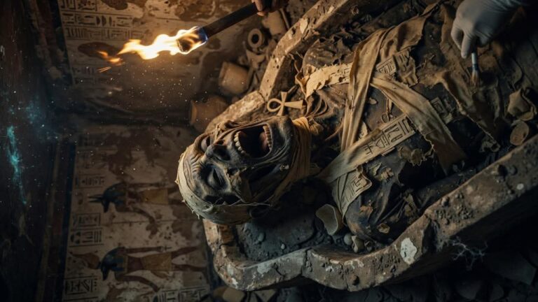 En la foto, una momia egipcia