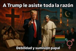 En la foto, Trump va contra el Papa