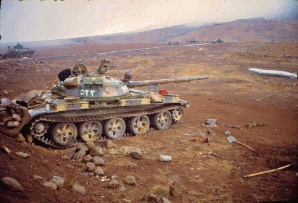En la foto, tanques cubanos en la batalla del Yom Kippur
