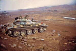 En la foto, tanques cubanos en la batalla del Yom Kippur