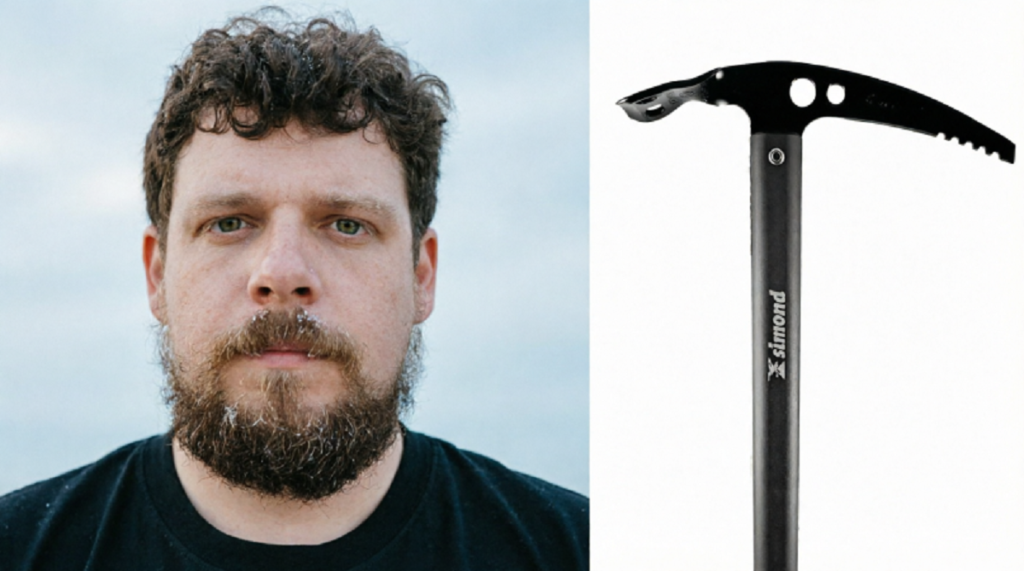 En la foto, Michel Torres Corona y un piolet