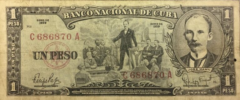 En la foto, un billete de un peso cubano