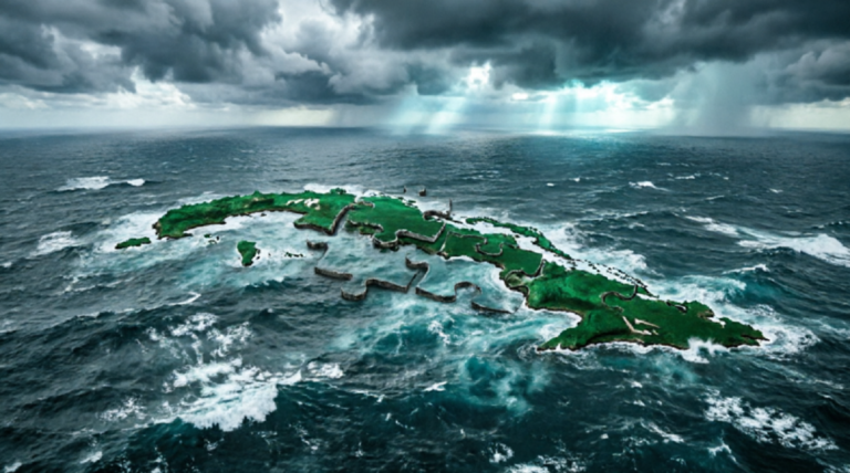 En la foto, una imagen generada por IA aludiendo a la fragmentación de Cuba