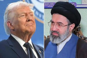 En la foto, Donald Trump y Mojtaba Khamenei
