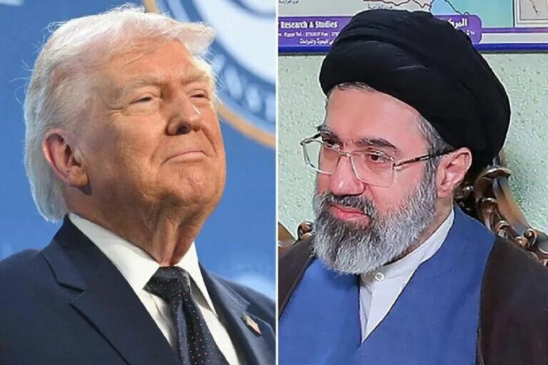 En la foto, Donald Trump y Mojtaba Khamenei