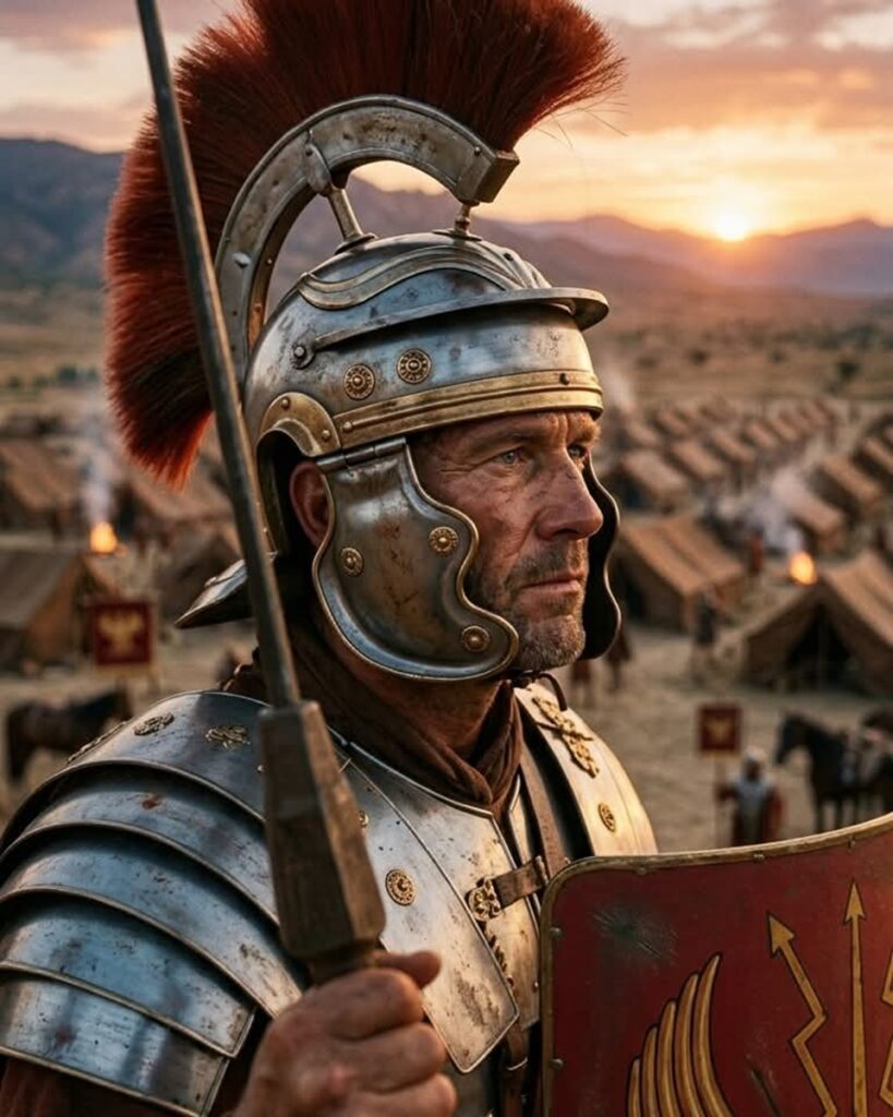 En la foto, generada con IA, un legionario romano