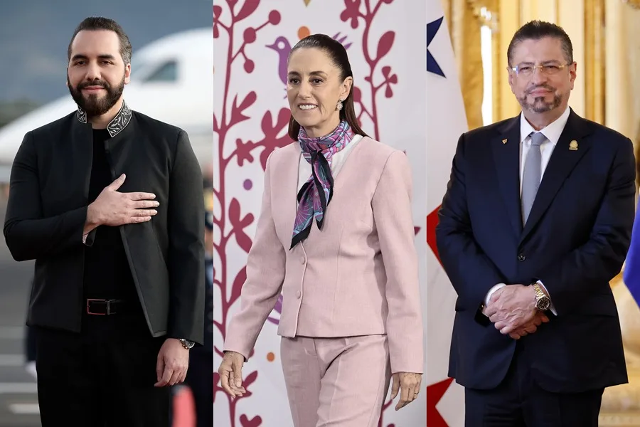 En la foto, Bukele, Sheinbaum y Rodrigo Chaves
