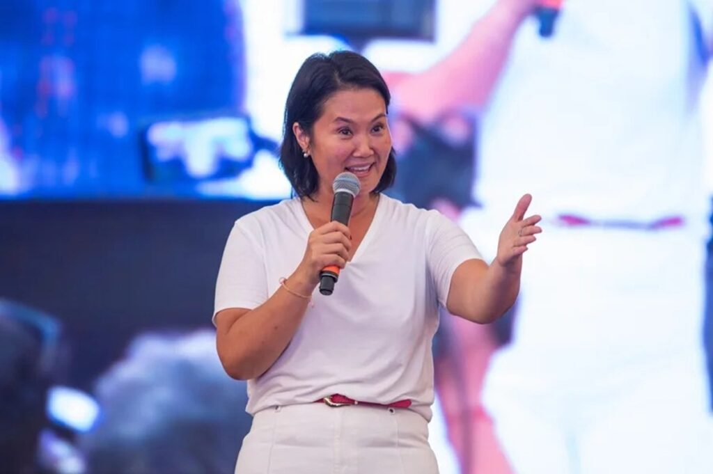 En la foto, La candidata presidencial del partido Fuerza Popular, Keiko Fujimori