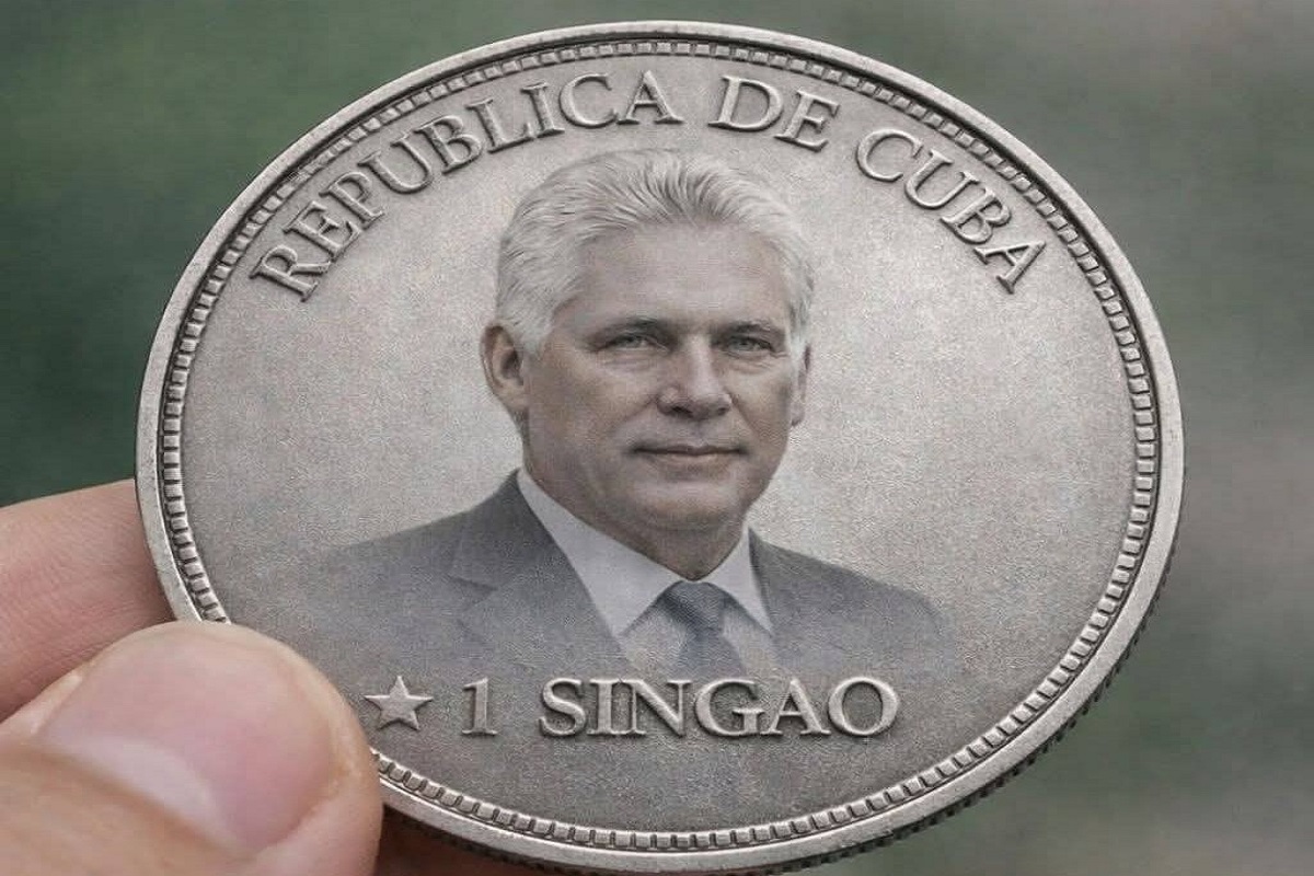 En la foto, Díaz-Canel en una moneda
