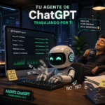 Interfaz conceptual de los nuevos agentes de ChatGPT trabajando con varias herramientas en la nube