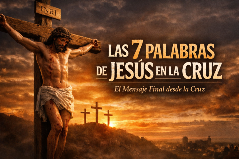 las 7 palabras de Jesús en la cruz representación de la crucifixión de Cristo al atardecer