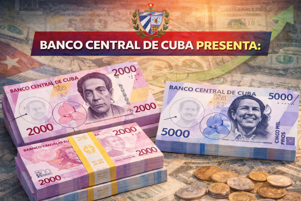 Cuba introduce billetes de 2.000 y 5.000 pesos en un contexto de alta inflación