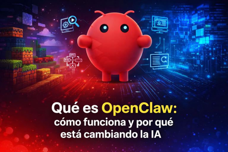 qué es OpenClaw inteligencia artificial agentes autónomos ilustración tecnología digital