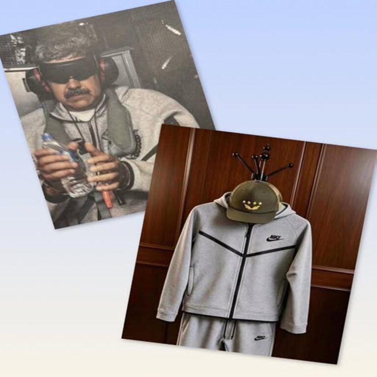En la foto, un montaje con la foto de Maduro preso y la ropa que espera a Raúl Castro