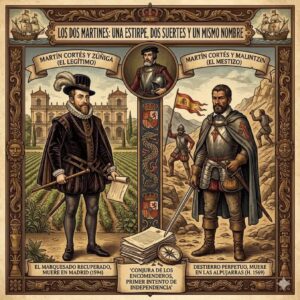 En la foto, imagen de IA de los hijos de Hernán Cortés