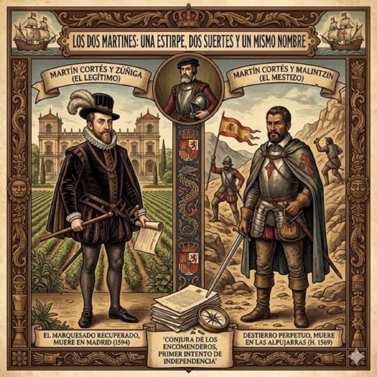 En la foto, imagen de IA de los hijos de Hernán Cortés