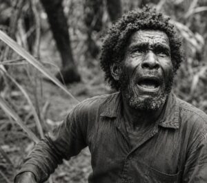 En la foto un habitante abórigen de Papúa-Nueva Guinea