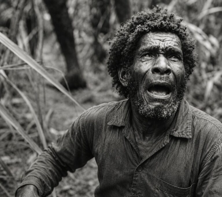 En la foto un habitante abórigen de Papúa-Nueva Guinea