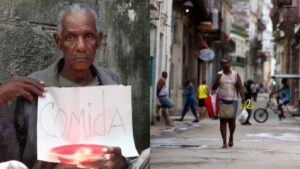 En la foto, imágenes del hambre en Cuba