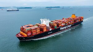 En la foto, un barco de la naviera Hapag-Lloyd
