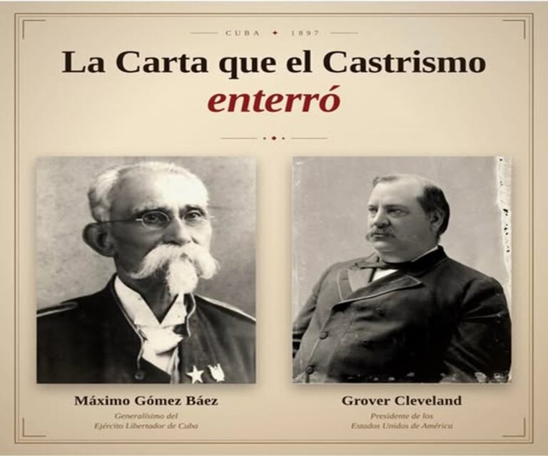 En la foto, un montaje con fotos de Máximo Gómez y Grover Cleveland